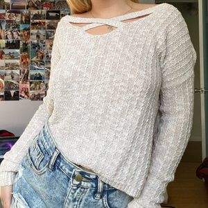 crossed top sweater